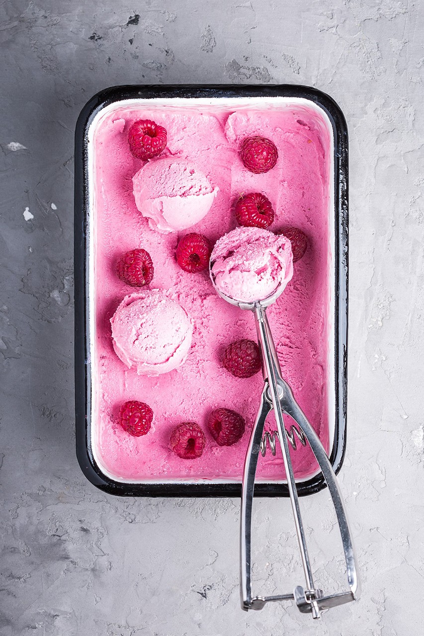 Strawberry flavoured & coloured Icecream